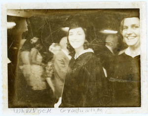 Gloria Xifaras Clark at graduation, Wheelock College