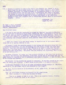 Letter from Alden C. Brett to Hugh Potter Baker