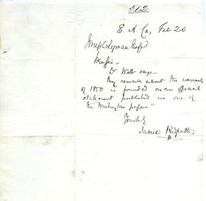 Letter from James Redpath to Joseph Lyman