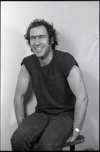 Studio portrait of Richard Safft, seated on a stool