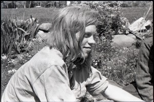 Mark Fahrner (commune member) in a garden