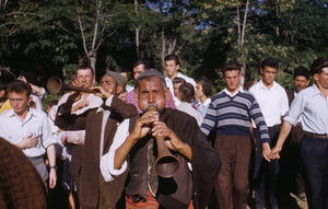 Playing clute at Dračevo Slava celebration