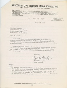 Letter from William H. Lynch to Paul Friedman