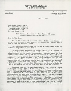 Letter from Judi Chamberlin to Quoc Tran