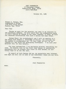 Letter from Judi Chamberlin to Thomas L. Kolker
