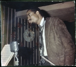 Eric Dolphy (saxophone) on stage at the Jazz Workshop