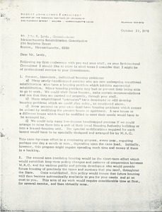 Letter from Robert J. Lynch to John S. Levis