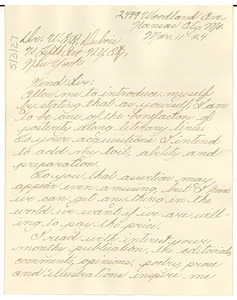 Letter from Edna Mae Smyth to W. E. B. Du Bois