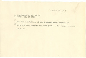 Memorandum from W. E. B. Du Bois to Walter White