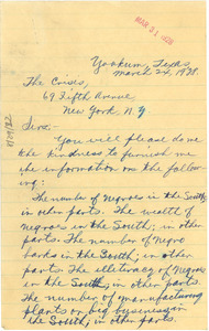 Letter from Mrs. C. E. Shelvin to W. E. B. Du Bois