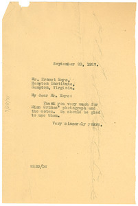 Letter from W. E. B. Du Bois to Ernest Hays