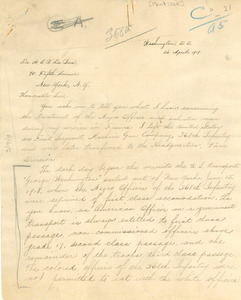 Letter from Louis Pontlock to W. E. B. Du Bois