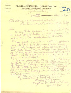 Letter from T. Nimrod McKinney to Director of Research and Publication