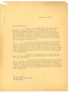 Letter from W. E. B. Du Bois to Elmer Adler