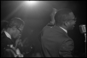 Muddy Waters Blues Band at the Boston Tea Party: Birmingham Jones at the microphone, with Luther 'Georgia Boy' Johnson and Sammy Lawhorn in the background