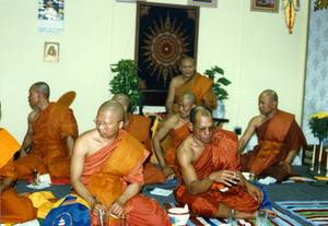 Consecration of Buddhist statue at the Trairatanaram Temple