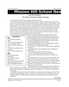 Mission Hill School newsletter, May 10, 2013