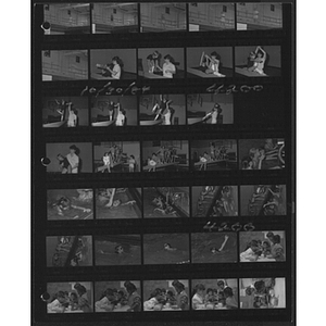 Photographic film of people participating in fitness activities