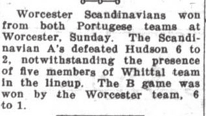 Worcester Scandinavians v. Hudson Portuguese - Hudson News-Enterprise article