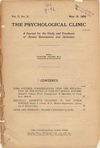 Some further considerations upon the retardation of the pupils of five city schools systems; Mentally defective children in the public schools