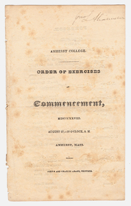 Amherst College Commencement program, 1828 August 27
