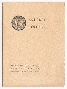 Amherst College Commencement program, 1911 June 28
