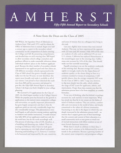 Amherst College annual report to secondary schools, 2001