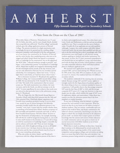 Amherst College annual report to secondary schools, 2003