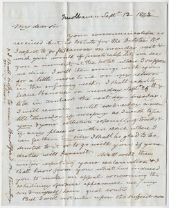 Benjamin Silliman letter to Edward Hitchcock, 1843 September 13