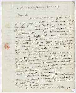 Edward Hitchcock letter to Benjamin Silliman, 1839 January 8