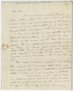 Edward Hitchcock letter to Benjamin Silliman, 1837 April 11