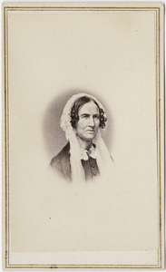 Orra White Hitchcock, head and shoulders portrait, facing right