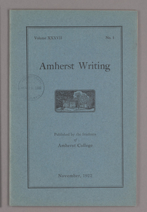 Amherst writing, 1922 November