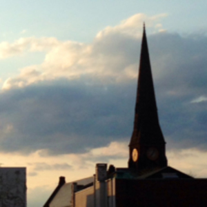 Steeple at sunrise