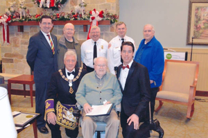 Oldest Pastmaster of Old Colony Lodge A. F. & Am on the occasion of his 100th birthday
