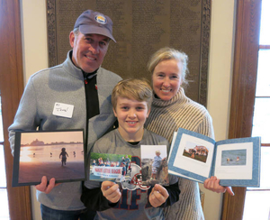 Liz Carlson and John Decamp and Casey Decamp at the Nahant Mass. Memories Road Show