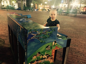 Having fun at the new town piano!