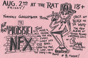 Posse NFX show flyer--The Rat, August 2, 1991