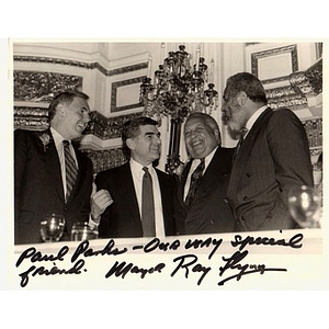 Raymond Flynn, Governor Michael Dukakis, Paul Parks, and Flash Wiley