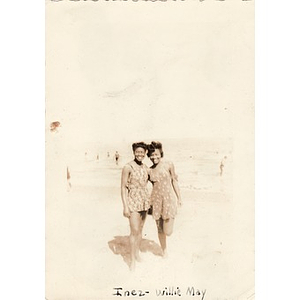 Inez Irving Hunter and Willie May pose on the beach
