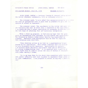 Press release, July 26, 1974.