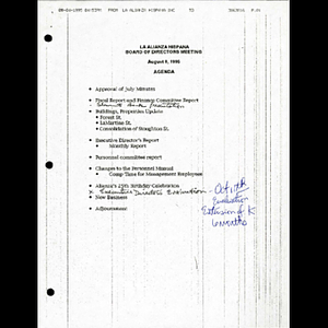 Meeting materials for August 1995