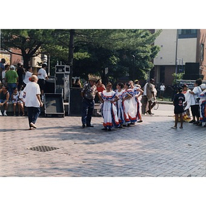 Girls getting to ready to perform a folk dance at Festival Betances.