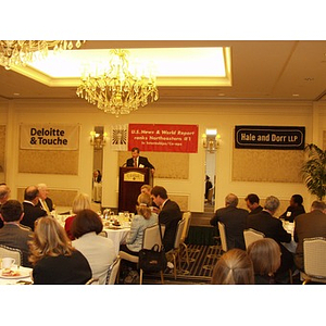 Kevin Barrett speaks to the College of Business Administration's CEO Breakfast Forum