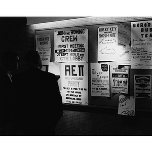 Posters on the wall in the Ell Student Center addition