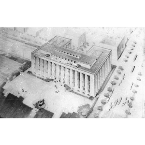Architectural drawing of a future Northeastern building