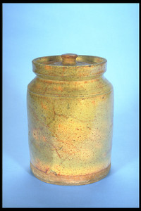 Redware Food storage Jar with Cover