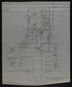 Plan of Basement Floor, Addition to House of Francis Shaw, Esq., 346 Kent Street, Brookline, undated