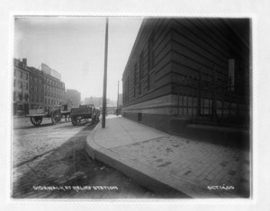 Sidewalk at Relief Station, sidewalks, west side, Washington Street, Boston, Mass.