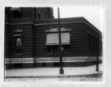 View of corner of Boston City Hospital Relief Station